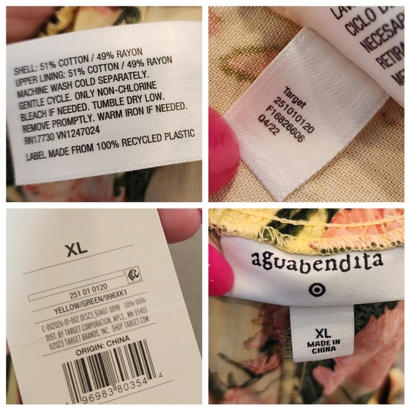 NWT Agua Bendita × Target Wideleg Botanical Sleeveless Jumpsuit size XL stretch - Picture 4 of 15